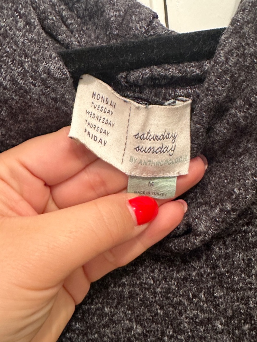 Anthropologie Saturday/Sunday Drapey Cowl Neck Lounge Shirt - Charcoal Gray - Picture 2 of 6